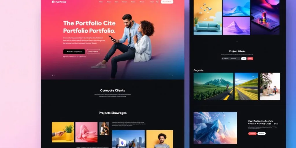 Colorful and engaging portfolio website layout.